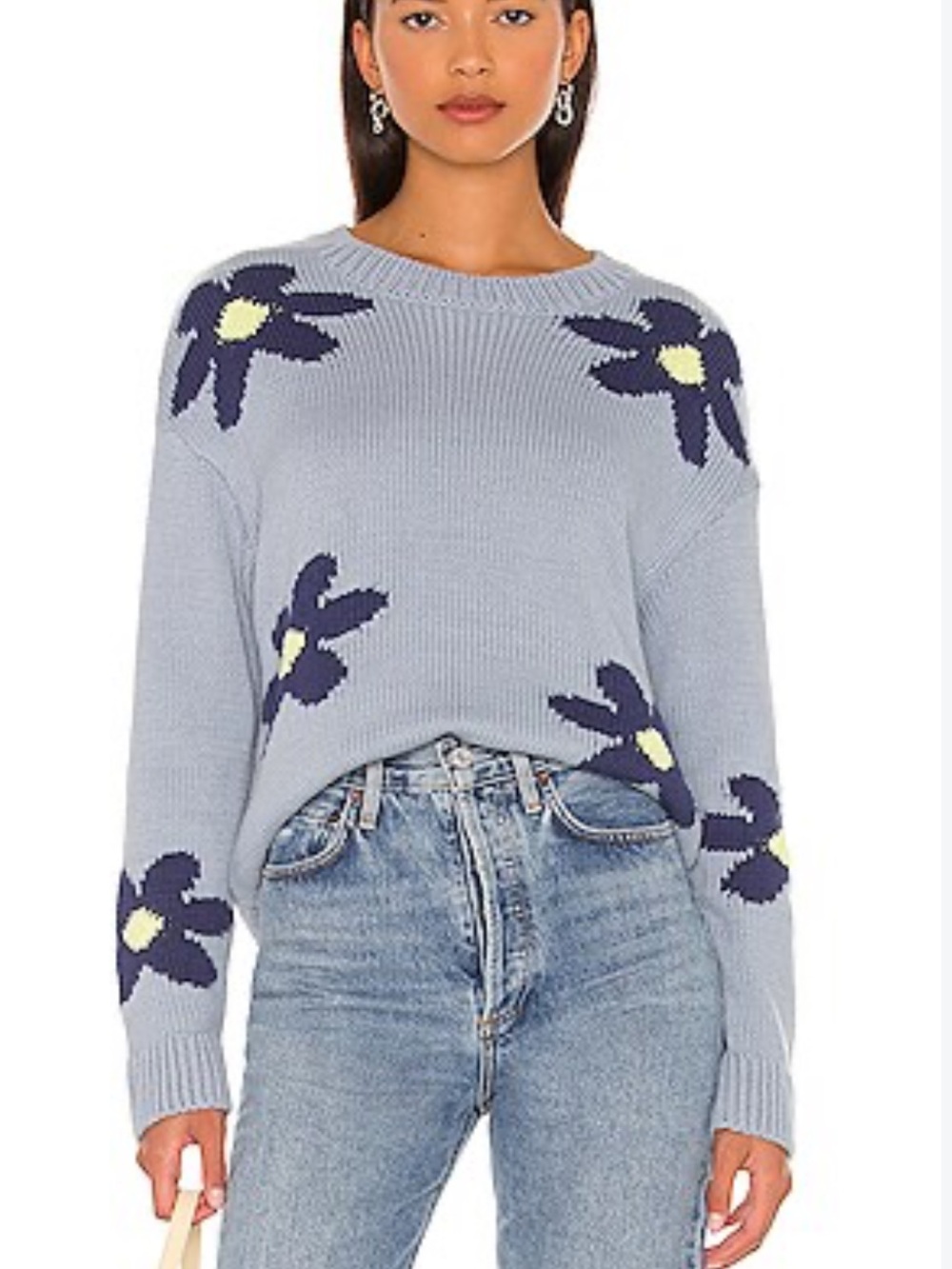 Rails Zoey pullover sweater in blue daisies sz XL